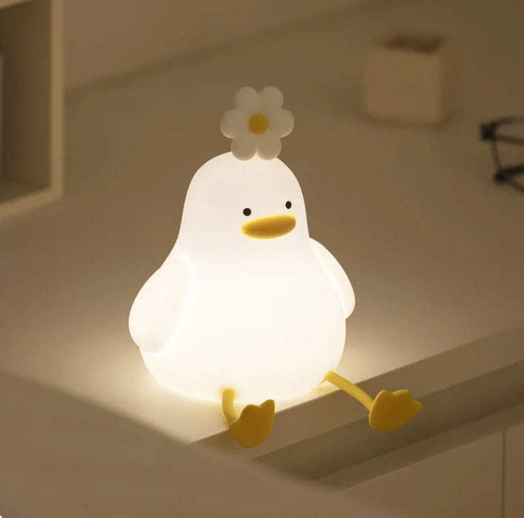 Cute Duck LED Squishy Night Light For Gift USB Rechargeable Duck Lamp