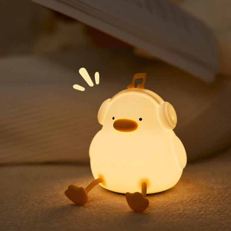 Cute Duck LED Squishy Night Light For Gift USB Rechargeable Duck Lamp