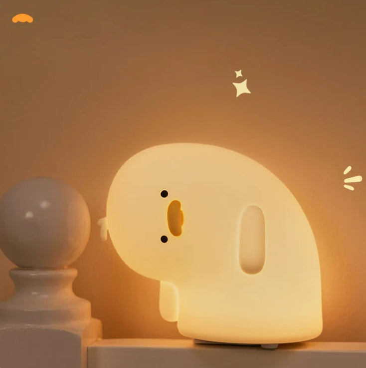 Cute Duck LED Squishy Night Light For Gift USB Rechargeable Duck Lamp