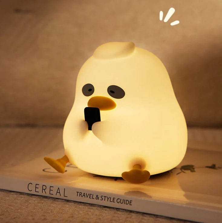 Cute Duck LED Squishy Night Light For Gift USB Rechargeable Duck Lamp