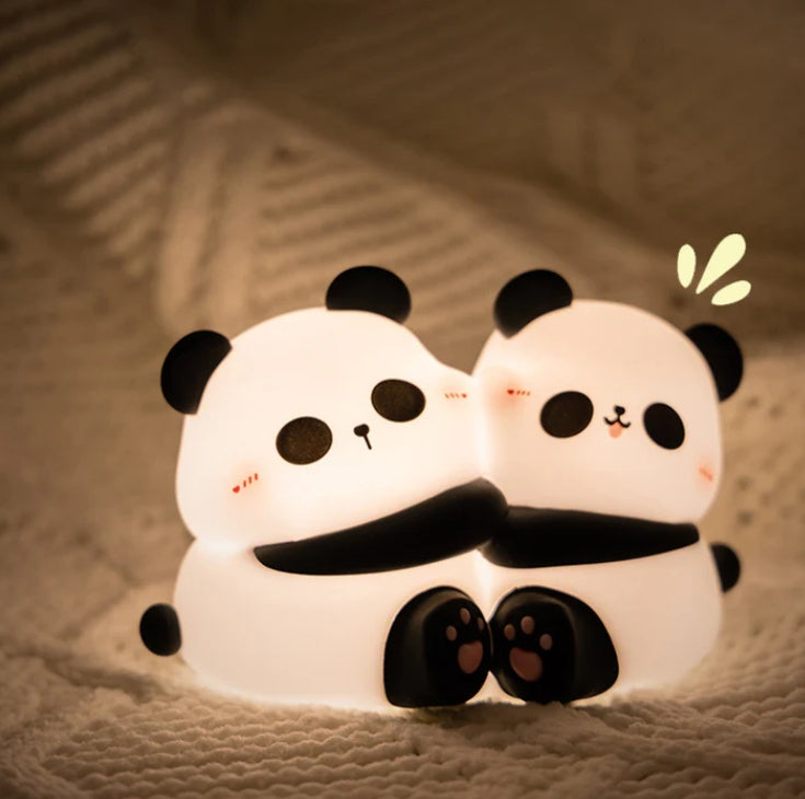 Cute Panda Night Light LED Squishy Tap Lamp Best Gift for Baby and Girl