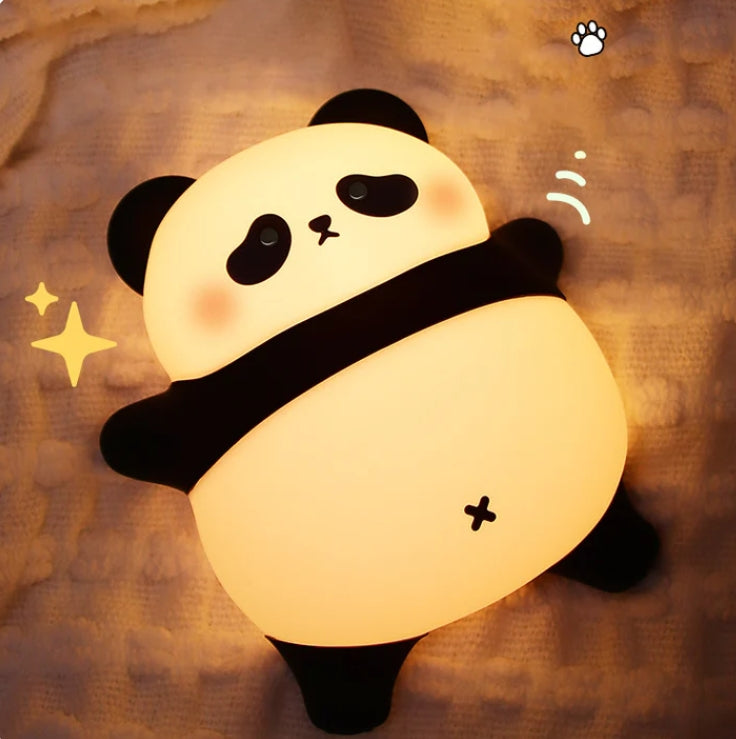 Cute Panda Night Light LED Squishy Tap Lamp Best Gift for Baby and Girl